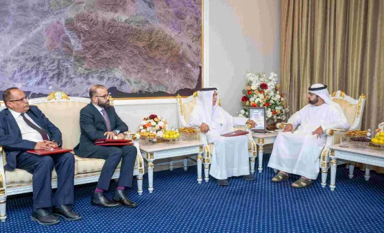 Mohammed Al Sharqi Meets with President of Fujairah University and Reviews Its Strategic Plan and Academic Programs